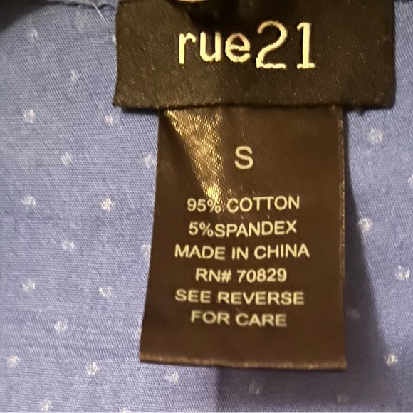 RUE21 Top, Blue/White, Size Small - Picture 3 of 6